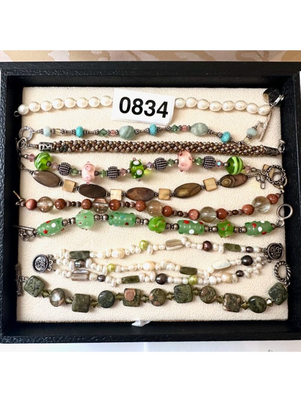 Jewelry Lot Bracelets Art Glass Gemstone Mixed Metals Untested - Picture 11 of 12